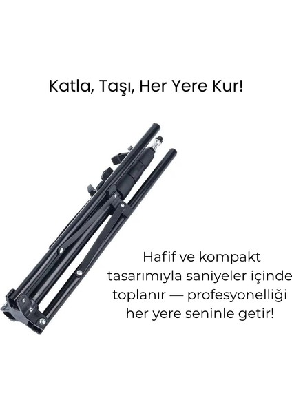 Profesyonel Ayarlanabilir Tripod Işık Standı – Alüminyum Gövde, Katlanabilir ve Evrensel Uyumlu fiyatları