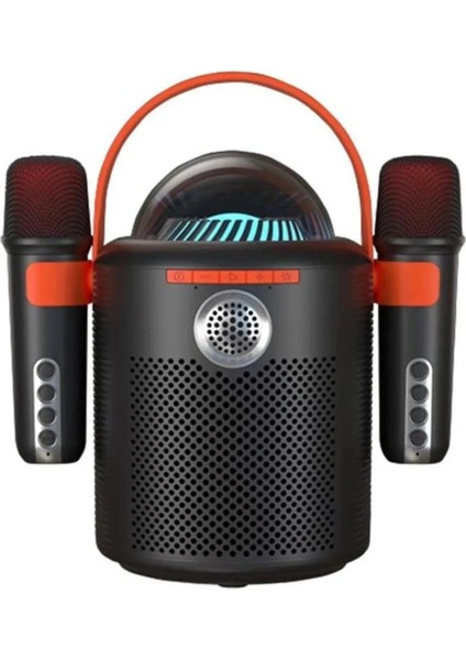 Bluetooth Aile Parti Seti Kablosuz Çift Mikrofon 6 Ses Degıstırme Siyah