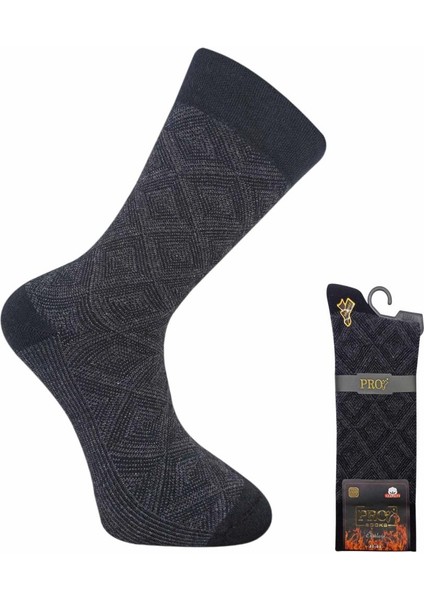 Pamuklu Havlu Kışlık Erkek Çorabı - Cebelitarık - Antrasit - No: 41-44 - (14639)