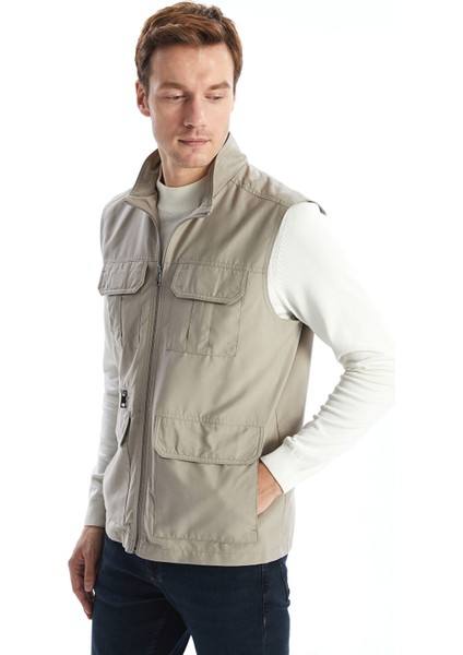 Yeni Sezon Standart Kalıp Dik Yaka Erkek Avcı Yeleği