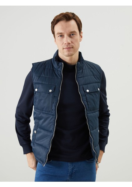 Yeni Sezon Standart Kalıp Dik Yaka Erkek Şişme Yelek