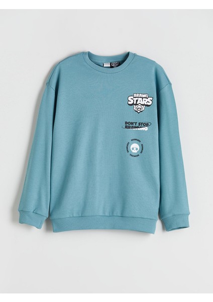 Yeni Sezon Bisiklet Yaka Brawl Stars Baskılı Erkek Çocuk Tişört