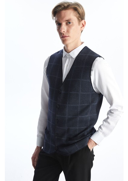 Yeni Sezon Standart Kalıp V Yaka Erkek Triko Yelek fiyatları