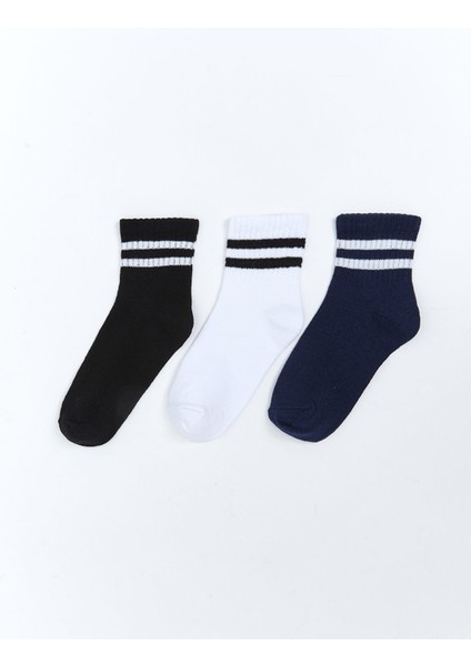 Yeni Sezon Çizgili Erkek Çocuk Soket Çorap 3'lü