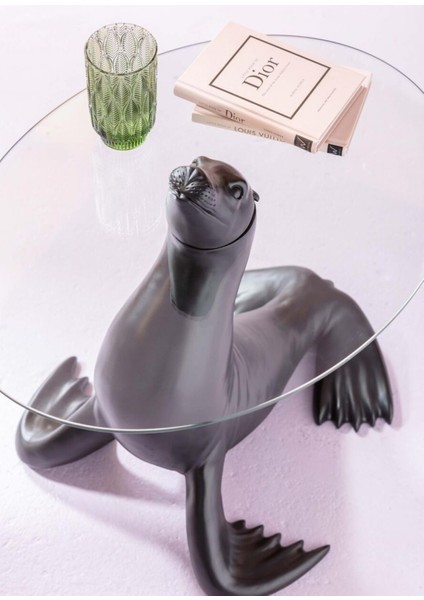 Side Table Sea Lion Deniz Aslanı Siyah Orta Sehpa modelleri