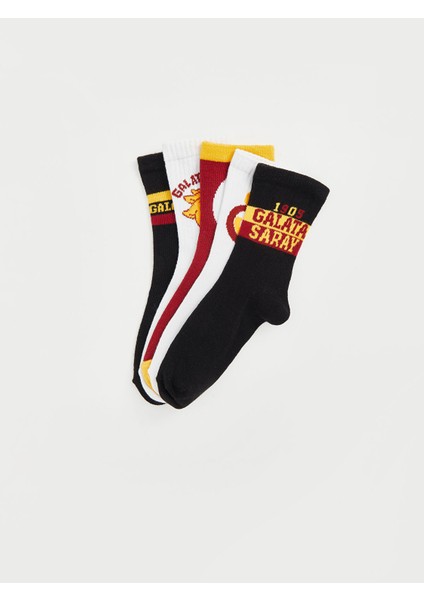 Yeni Sezon Galatasaray Desenli Erkek Çocuk Soket Çorap 5'li modelleri