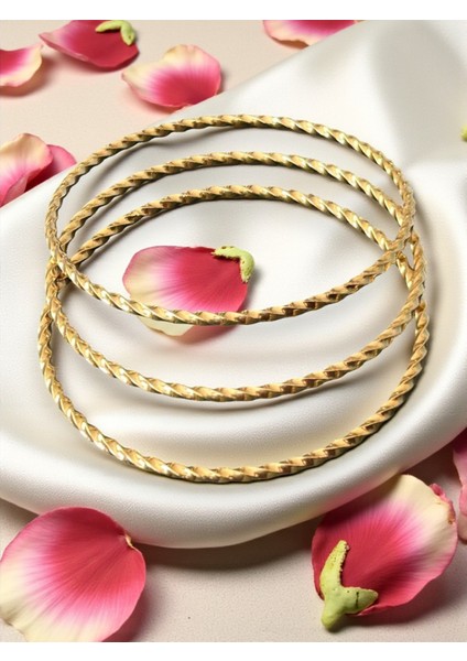 3 Adet Burma Bilezik Çelik