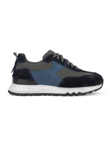 , Erkek Hakiki Deri Sneaker 153983Z2600 Lacivert