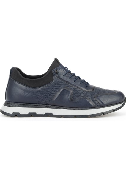 , Erkek Hakiki Deri Sneaker 1531037Z2411 Lacivert