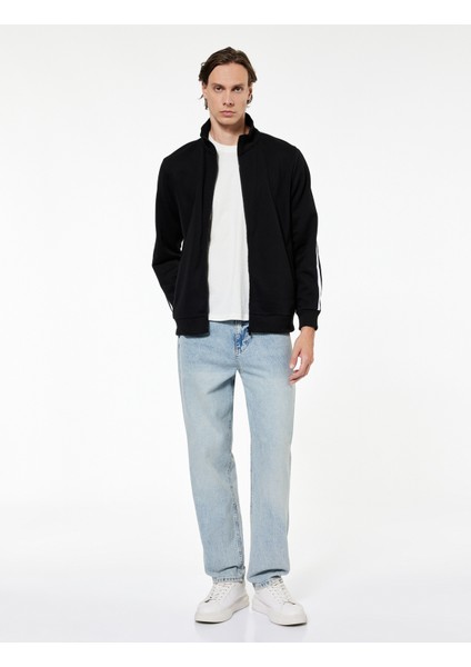 Regular Fit Uzun Kollu Biyeli Dik Yaka Fermuarlı Hırka fiyatları