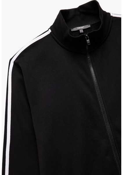 Regular Fit Uzun Kollu Biyeli Dik Yaka Fermuarlı Hırka indirimleri