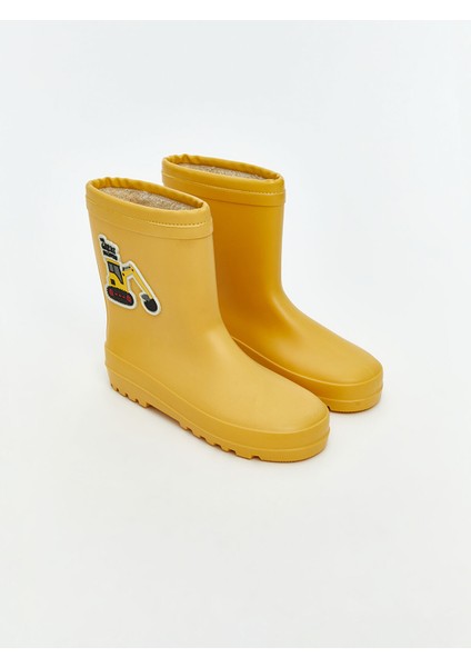 Yeni Sezon Iş Makinesi Baskılı Erkek Çocuk Yağmur Botu