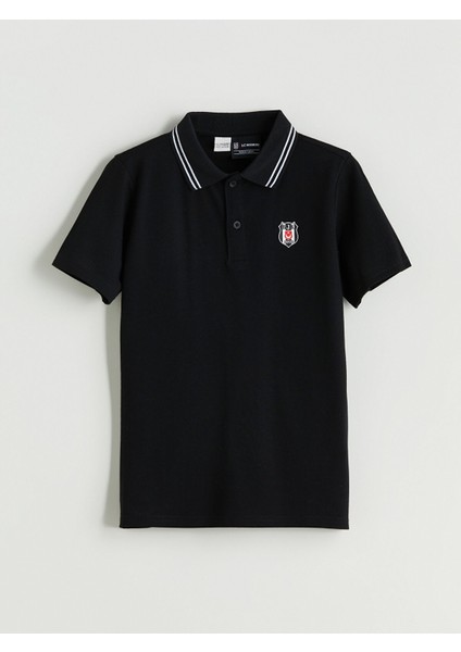 Yeni Sezon Polo Yaka Beşiktaş Baskılı Erkek Çocuk Tişört