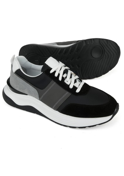 , Erkek Hakiki Deri Sneaker 153983Z1425 Siyah fırsatları