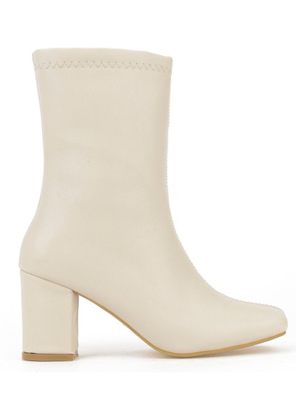 , Kadın Topuklu Bot 1531044Z4007 Bej
