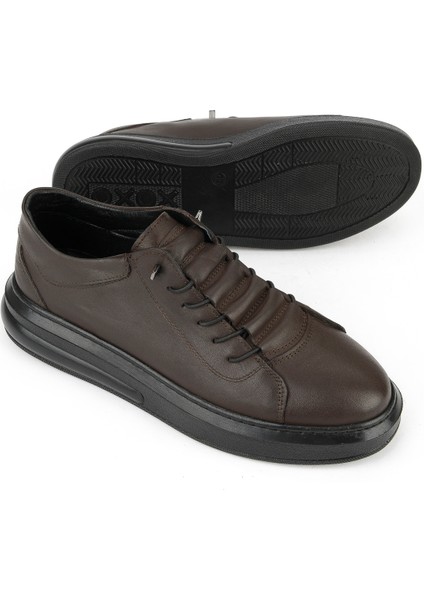 , Erkek Hakiki Deri Sneaker 153423Z73 Kahve fırsatları