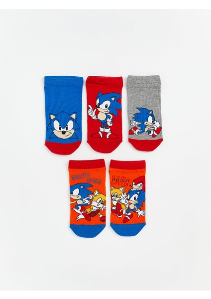 Yeni Sezon Sonic Desenli Erkek Çocuk Patik Çorap 5'li