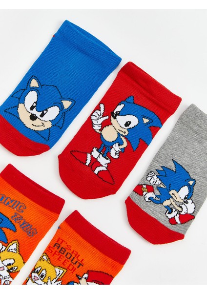 Yeni Sezon Sonic Desenli Erkek Çocuk Patik Çorap 5'li modelleri