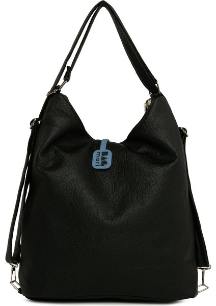 Siyah Yumuşak Dokulu Elcik Detaylı Askılı ve Sırt Salaş Çanta modelleri