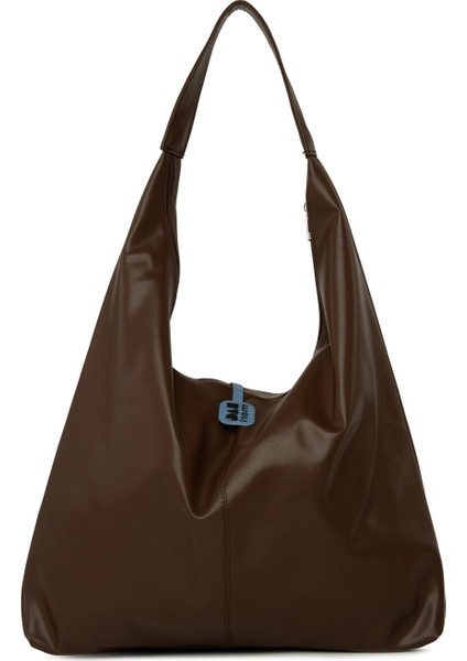 Kahverengi Yumuşak Dokulu Oval Maxi Boy Omuz Çantası modelleri