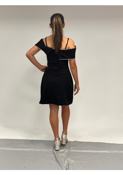 Siyah Fiyonk Detaylı Mini Abiye Elbise 10-16 Yaş indirimleri