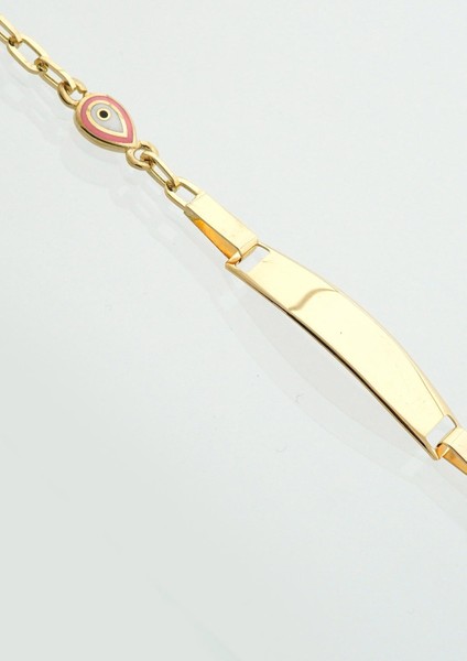 Damla Pembe Mineli Çocuk Künye Bileklik modelleri