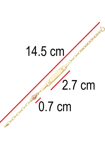 Damla Pembe Mineli Çocuk Künye Bileklik indirimleri