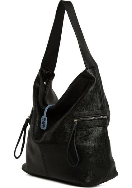 Siyah Dokulu Yan Fermuar Detaylı Salaş Çanta fiyatları