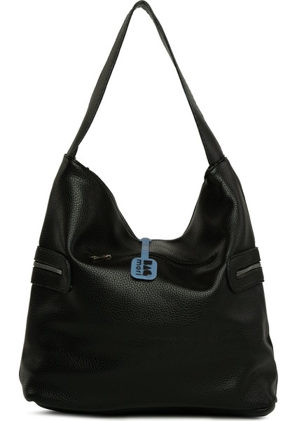 Siyah Dokulu Yan Fermuar Detaylı Salaş Çanta modelleri