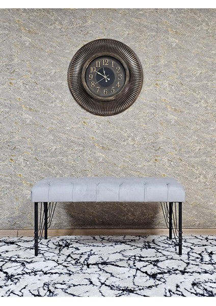 Siyah Boyalı Tel Ayaklı 90 cm Puf Bench - Puf - Bench - Kasalı Oturak - Oturak - Yatak Ucu Puf Gri Renk 90 x 41 Boyut/ebat modelleri
