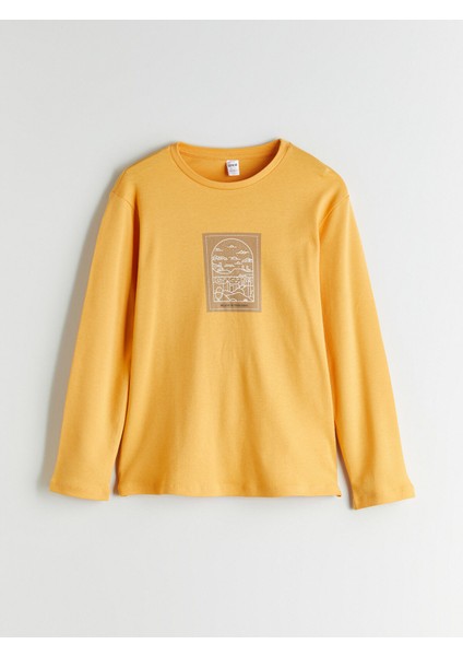 Yeni Sezon Bisiklet Yaka Baskılı Erkek Çocuk Tişört