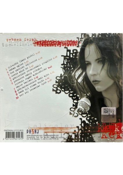 Dikkat CD Şebnem Ferah ‎– Kelimeler Yetse... Müzik CD fiyatları