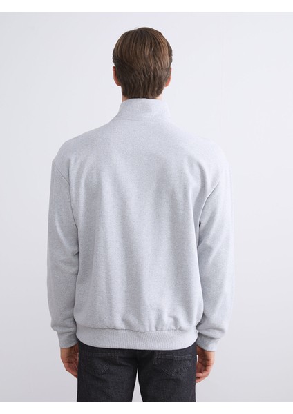 Yeni Sezon Fermuarlı Dik Yaka Uzun Kollu Erkek Sweatshirt fırsatları