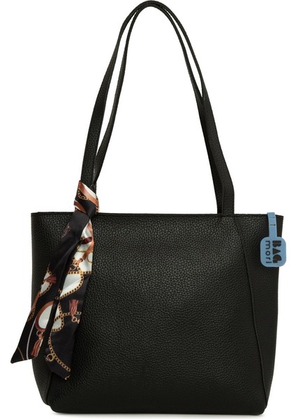 Siyah Üç Bölmeli Şallı Tote Çanta indirimleri