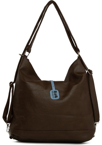 Kahverengi Yumuşak Dokulu Çift Çapraz Fermuarlı Askılı ve Sırt Salaş Çanta modelleri