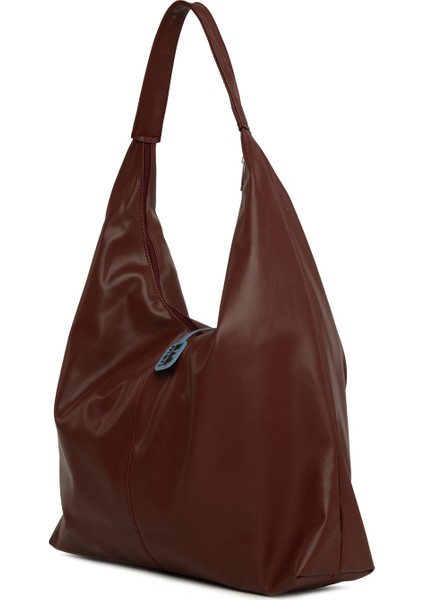 Bordo Yumuşak Dokulu Oval Maxi Boy Omuz Çantası fiyatları