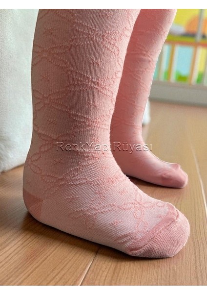 % 80 Pamuklu Kendinden Desenli Kız Çocuk Kilotlu Çorap Kaliteli Kız Çocuk Külotlu Çorap