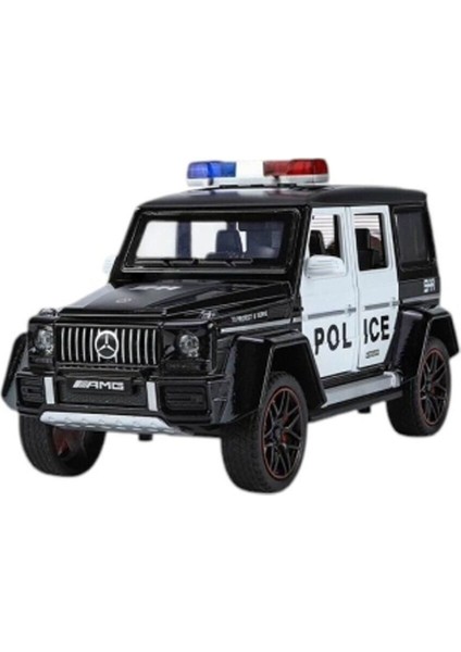 XHD-B2433 -Vardem Çek Bırak Işıklı ve Sesli G Polis Metal Jeep 1:24