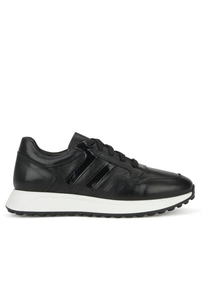 , Erkek Hakiki Deri Sneaker 1531026Z315 Siyah