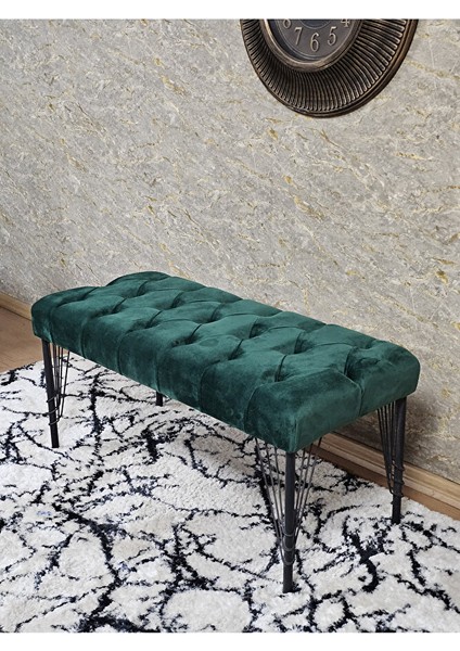 Siyah Boyalı Tel Ayaklı 90 cm Puf Bench - Puf - Bench - Kasalı Oturak - Oturak - Yatak Ucu Puf Yeşil Renk 90 x 41 Boyut/ebat fırsatları
