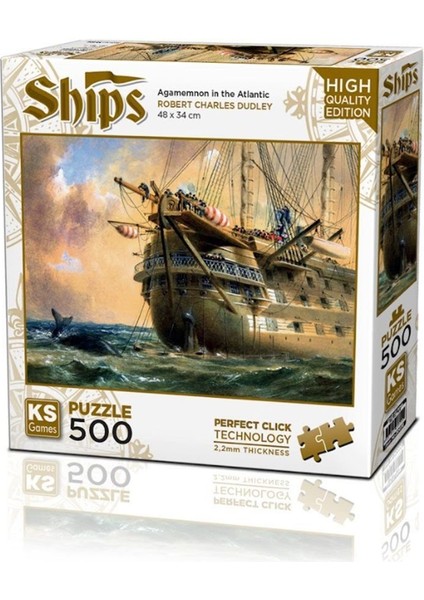 20050 Hms Agamemnon In Atlantic 500 Parça Puzzle -Ks Puzzle