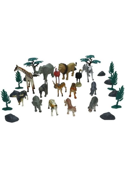 SH-D6601-1 2 3 4 30 Parça Hayvan Seti 2 Vahşi - 2 Çiftlik - Vardem Oyuncak