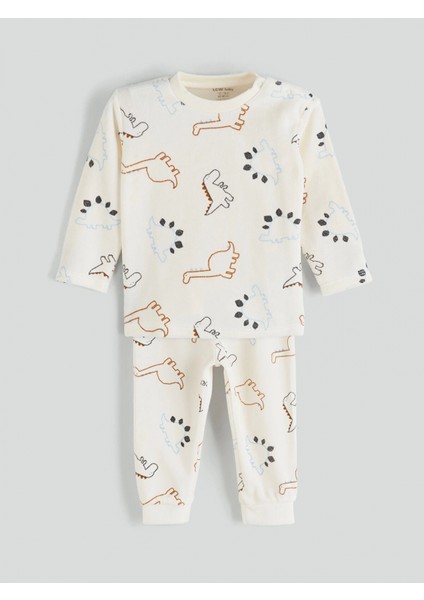 Lcw Baby Bej Bisiklet Yaka Erkek Bebek Pijama Takımı