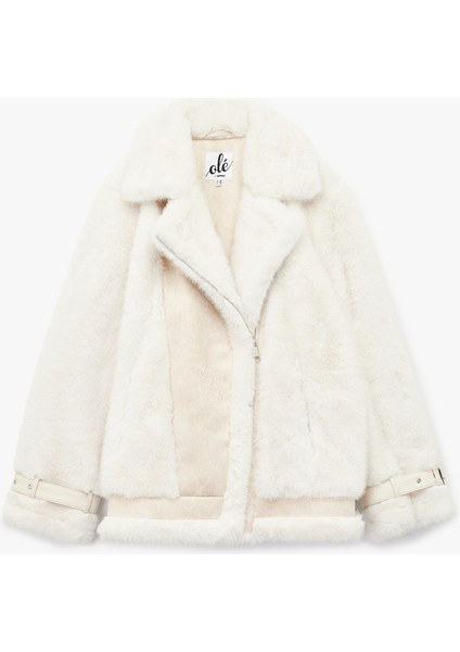 Fermuarlı Süet Görünümlü Suni Kürk Biker Ceket modelleri