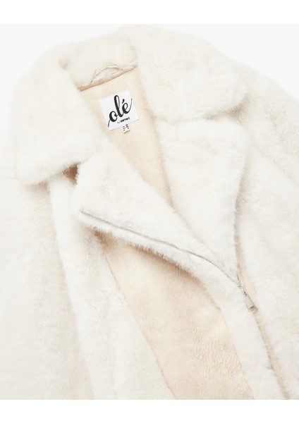 Fermuarlı Süet Görünümlü Suni Kürk Biker Ceket indirimleri