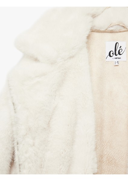 Fermuarlı Süet Görünümlü Suni Kürk Biker Ceket