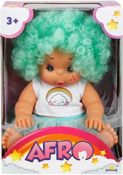 20040 Afro Kıvırcık Saçlı Bebek 23 cm -Sunman