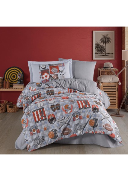 Victory Mavi - Poplin Studio Tek Kişilik Nevresim Takımı