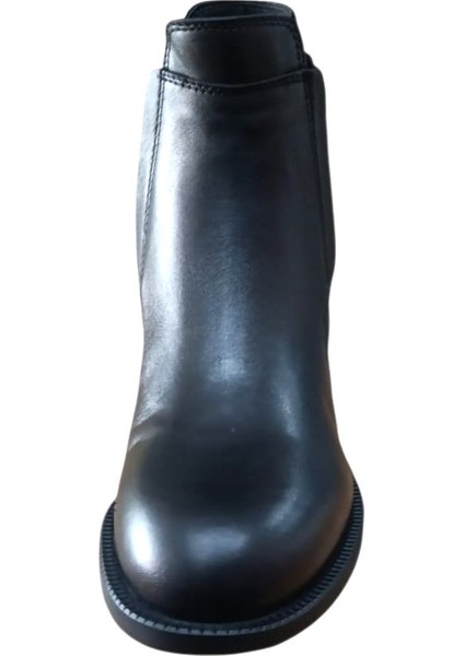 D25KB - 8325 - B Kadın Hakiki Deri Lastikli Kısa Topuklu Bot Siyah fiyatları