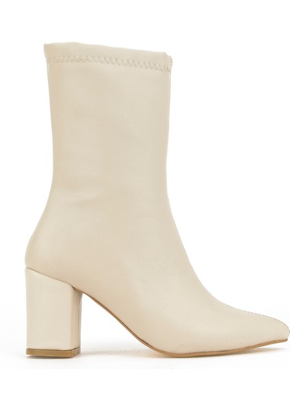 , Kadın Topuklu Bot 1531044Z4006 Bej